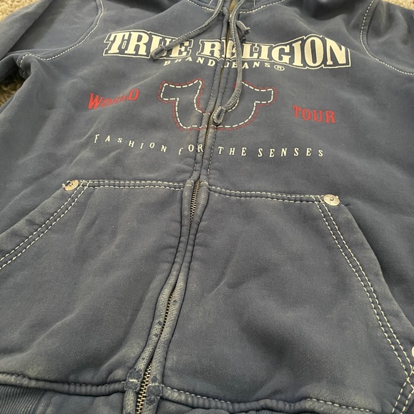 True Religion Vintage Zip-Up Hoodie Sweatshirt - Picture 2 of 3